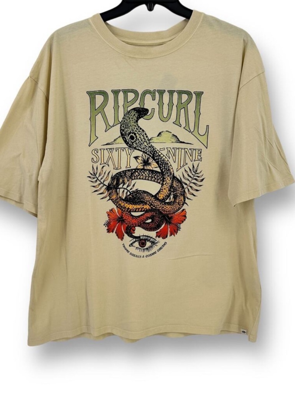 ❤️ Rip Curl Surfing Summer Rain Heritage Snake 69 Print T Shirt Size XS NWT